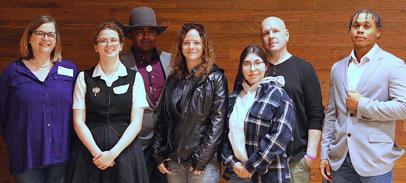 From left to right is Dr. Lana McDonnell, DC3 Professor of Speech/Communications; Bethany Palmer; Rylan Hays; Aubrey Dewell; Guadalupe Hipolito-Medina; Joshua Smith, DC3 Psychology Instructor; and Jaden Driver.